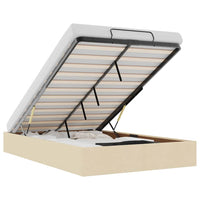 Struttura Letto Pouf senza Materasso Crema 120x200 cm Tessuto 3310873