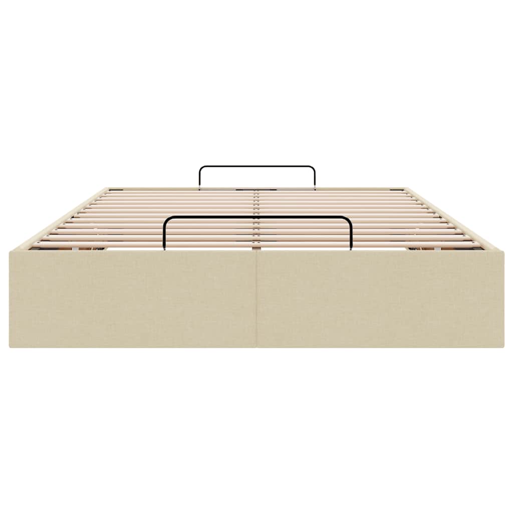 Struttura Letto Pouf senza Materasso Crema 120x200 cm Tessuto 3310873