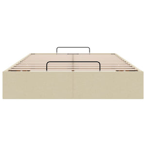 Struttura Letto Pouf senza Materasso Crema 120x200 cm Tessuto 3310873