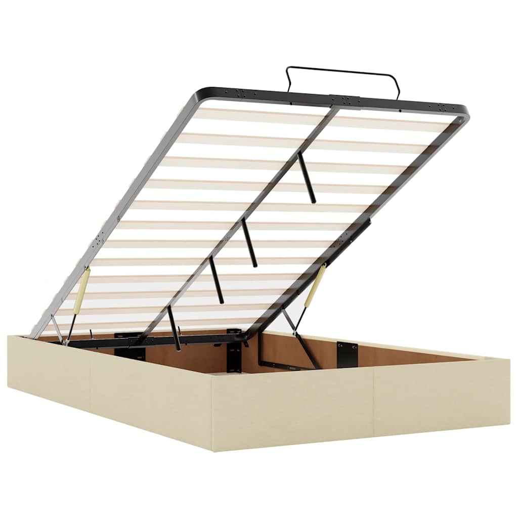 Struttura Letto Pouf senza Materasso Crema 120x200 cm Tessuto 3310873