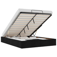 Struttura Letto Pouf senza Materasso Nero 140x190 cm in Tessuto 3310877