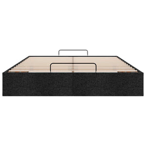 Struttura Letto Pouf senza Materasso Nero 140x190 cm in Tessuto 3310877