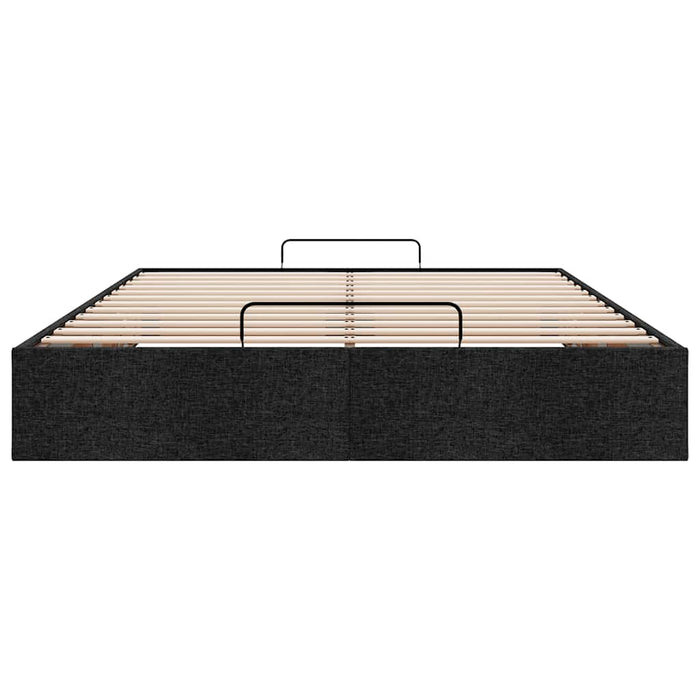 Struttura Letto Pouf senza Materasso Nero 140x190 cm in Tessuto 3310877
