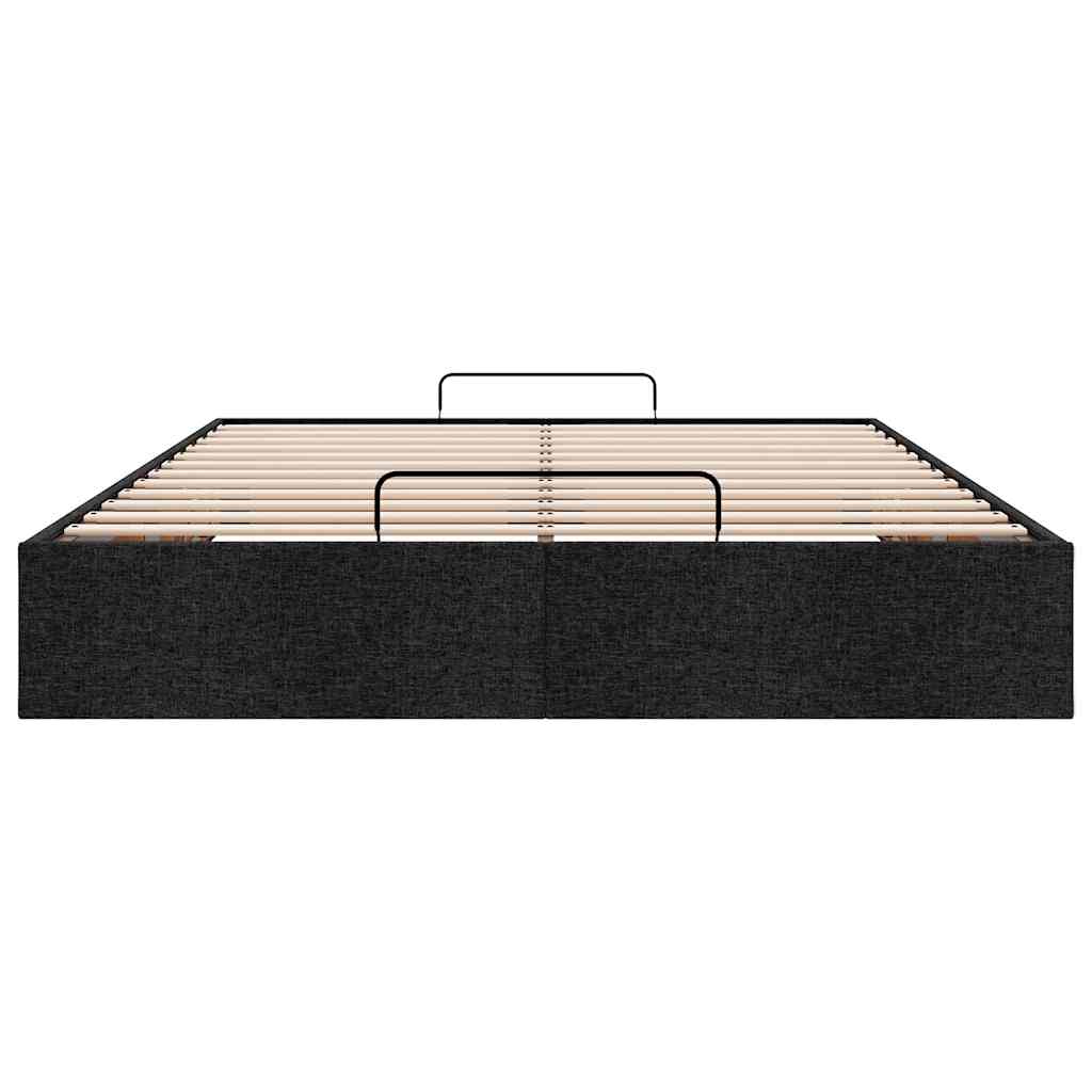 Struttura Letto Pouf senza Materasso Nero 140x200 cm in Tessuto 3310884