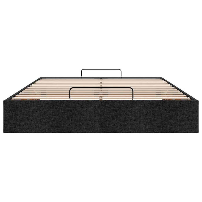 Struttura Letto Pouf senza Materasso Nero 140x200 cm in Tessuto 3310884