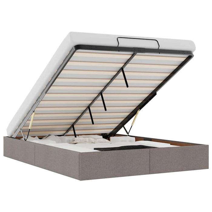 vidaXL Struttura Letto Pouf senza Materasso Tortora 140x200cm Tessuto