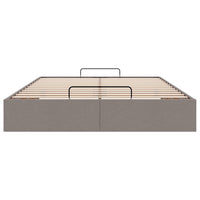 vidaXL Struttura Letto Pouf senza Materasso Tortora 140x200cm Tessuto