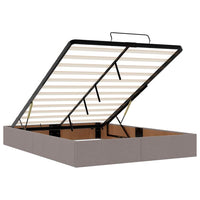 vidaXL Struttura Letto Pouf senza Materasso Tortora 140x200cm Tessuto