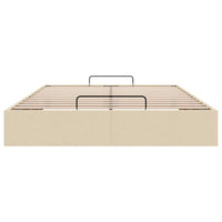 vidaXL Struttura Letto Pouf senza Materasso Crema 140x200 cm Tessuto