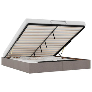 Struttura Letto Pouf senza Materasso Tortora 180x200 cm Tessuto 3310900