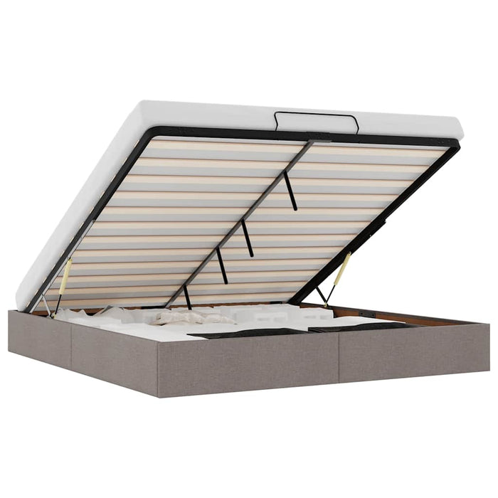 Struttura Letto Pouf senza Materasso Tortora 180x200 cm Tessuto 3310900