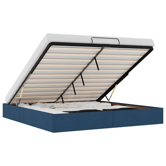 vidaXL Struttura Letto Pouf senza Materasso Blu 180x200cm in Tessuto