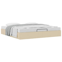 Struttura Letto Pouf senza Materasso Crema 200x200cm in Tessuto 3310908