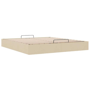 Struttura Letto Pouf senza Materasso Crema 200x200cm in Tessuto 3310908