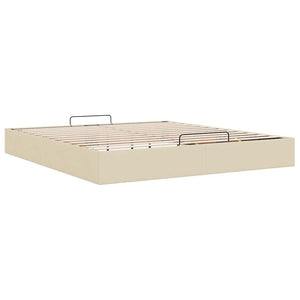 Struttura Letto Pouf senza Materasso Crema 200x200cm in Tessuto 3310908