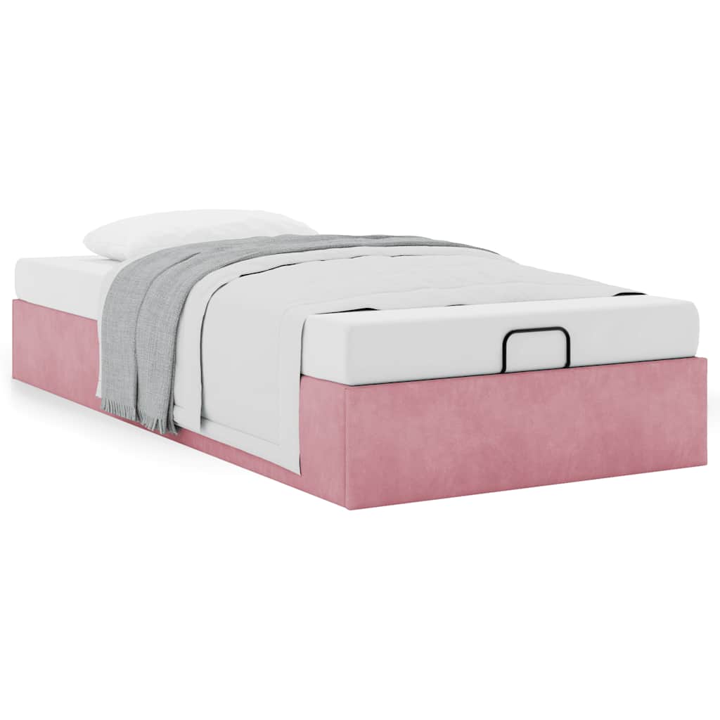 Struttura Letto Pouf Senza Materasso Rosa 80x200 cm Velluto 3310930