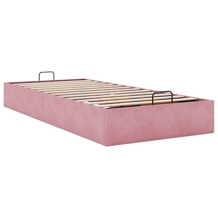Struttura Letto Pouf Senza Materasso Rosa 80x200 cm Velluto 3310930