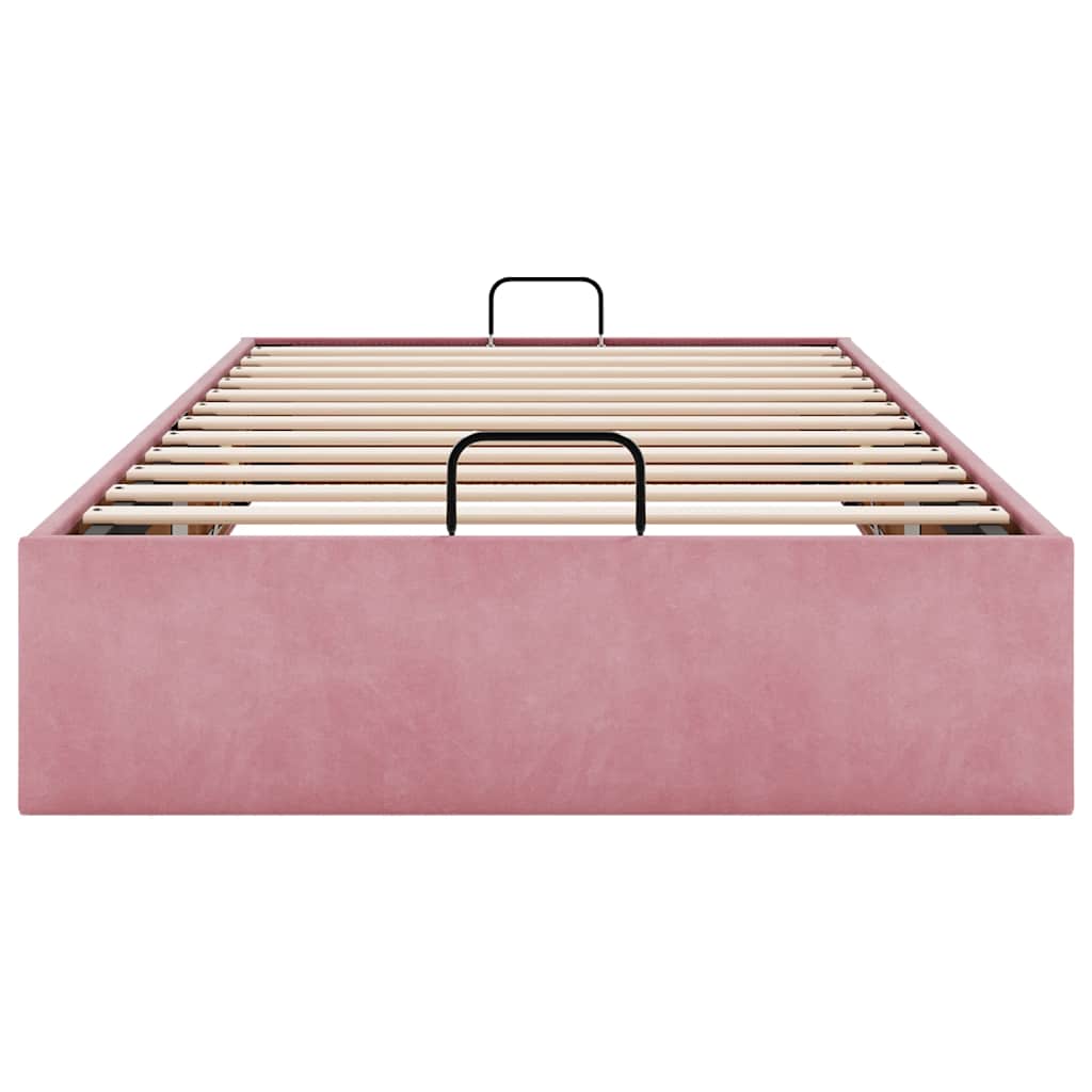 Struttura Letto Pouf Senza Materasso Rosa 80x200 cm Velluto 3310930