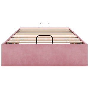 Struttura Letto Pouf Senza Materasso Rosa 80x200 cm Velluto 3310930