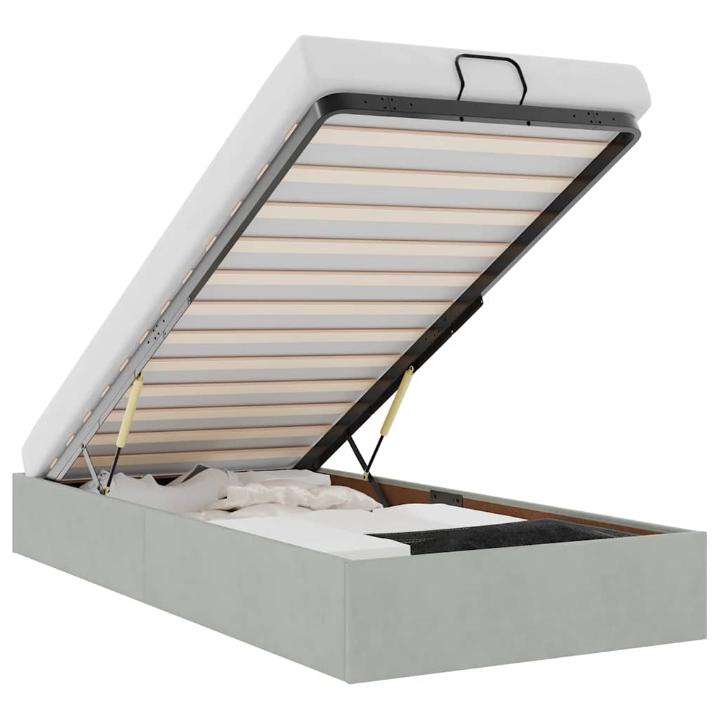 Struttura Letto Pouf Senza Materasso 90x190 cm Velluto