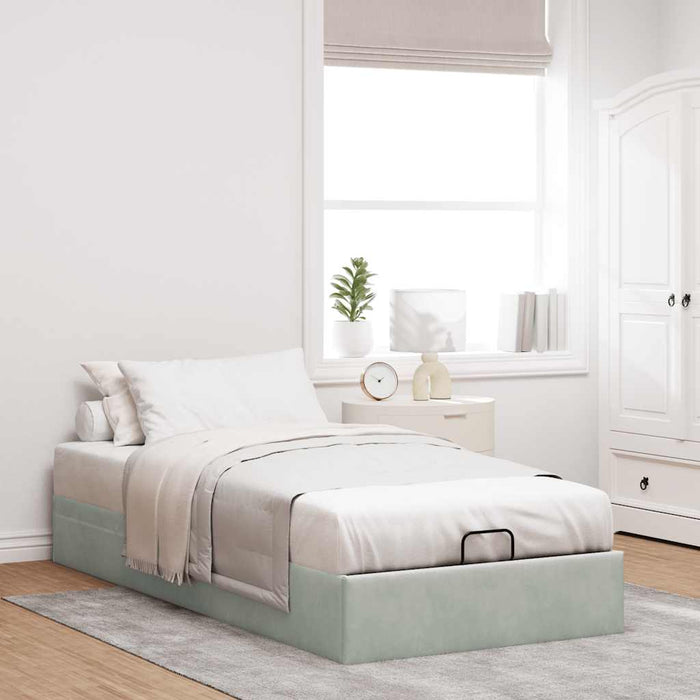 vidaXL Struttura Letto Pouf Senza Materasso 90x200 cm Velluto