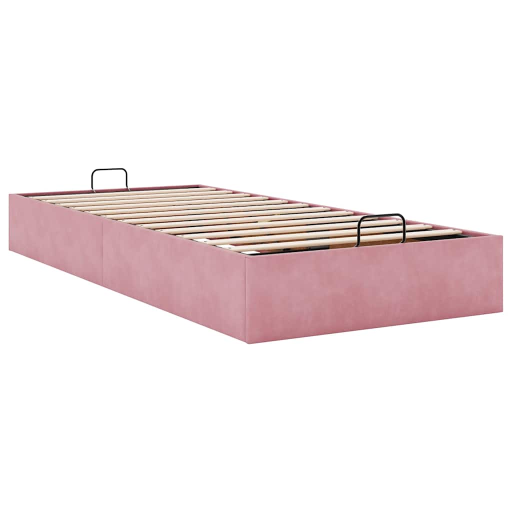 Struttura Letto Pouf Senza Materasso Rosa 90x200 cm Velluto 3310942