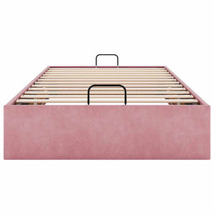 Struttura Letto Pouf Senza Materasso Rosa 90x200 cm Velluto 3310942