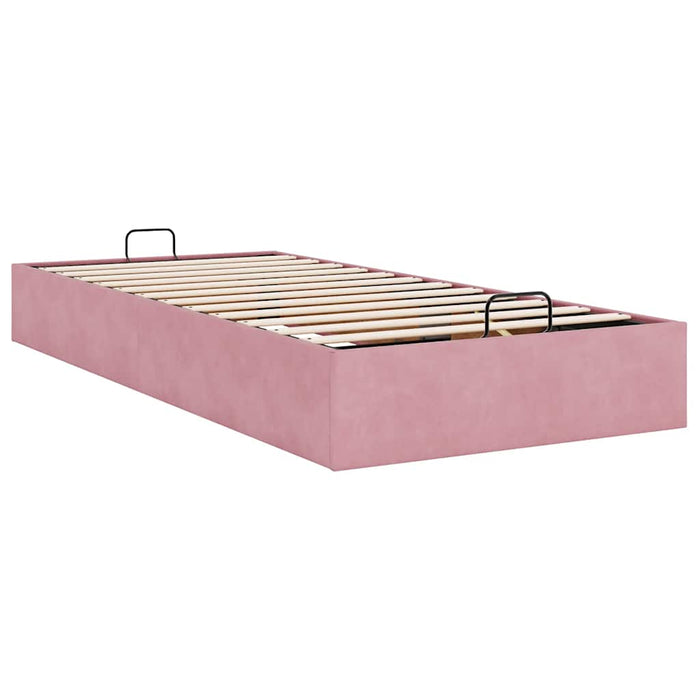 vidaXL Struttura Letto Pouf Senza Materasso Rosa 90x200 cm Velluto