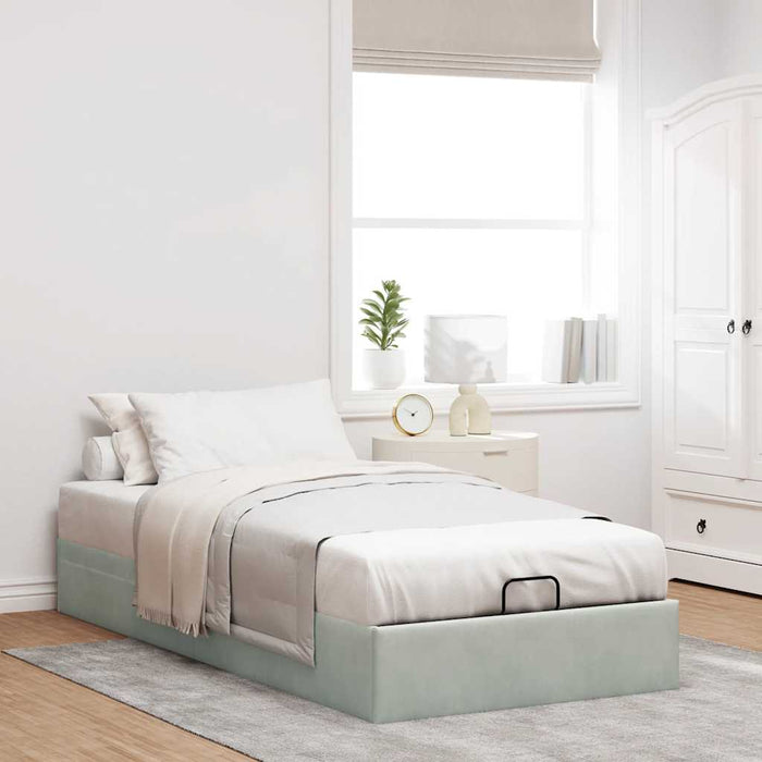 vidaXL Struttura Letto Pouf Senza Materasso 100x200 cm Velluto