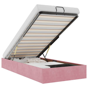 Struttura Letto Pouf Senza Materasso Rosa 100x200 cm Velluto 3310948