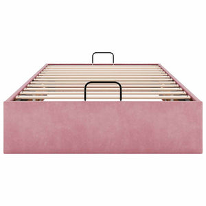 Struttura Letto Pouf Senza Materasso Rosa 100x200 cm Velluto 3310948