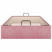 vidaXL Struttura Letto Pouf Senza Materasso Rosa 100x200 cm Velluto