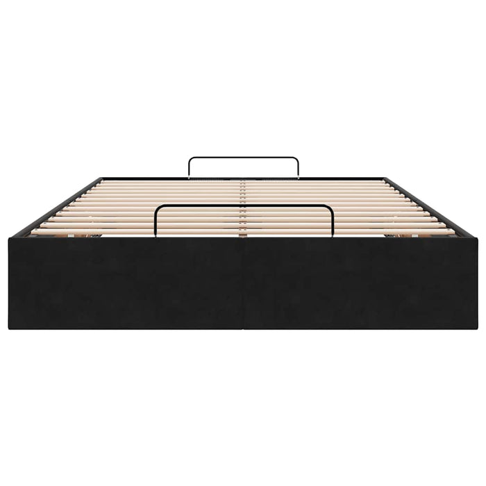 Struttura Letto Pouf Senza Materasso Nero 120x190 cm Velluto 3310951