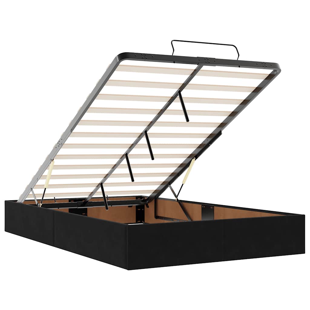 Struttura Letto Pouf Senza Materasso Nero 120x190 cm Velluto 3310951