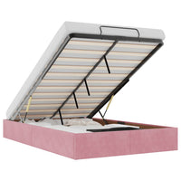 Struttura Letto Pouf Senza Materasso Rosa 120x190 cm Velluto 3310954