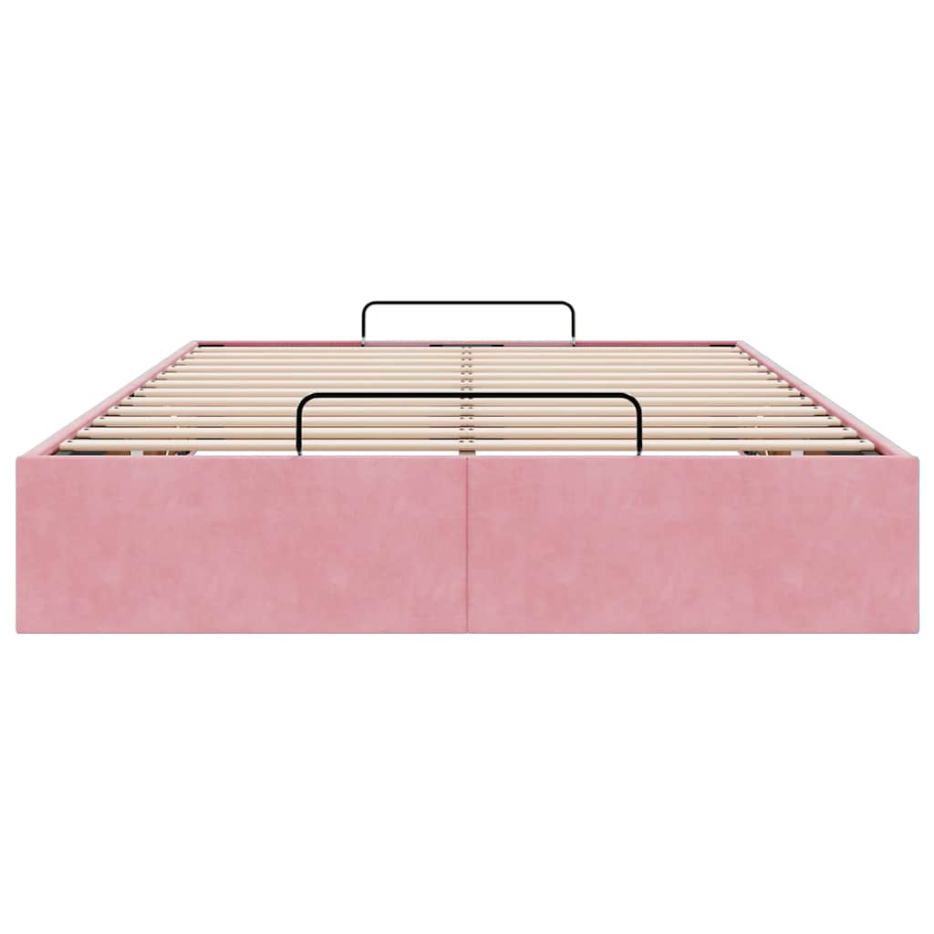 Struttura Letto Pouf Senza Materasso Rosa 120x190 cm Velluto 3310954