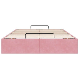 Struttura Letto Pouf Senza Materasso Rosa 120x190 cm Velluto 3310954