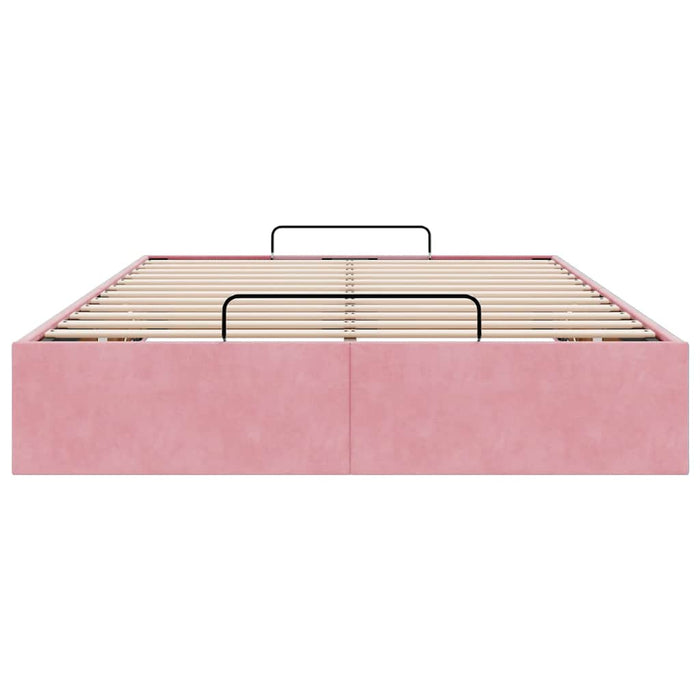 Struttura Letto Pouf Senza Materasso Rosa 120x190 cm Velluto 3310954