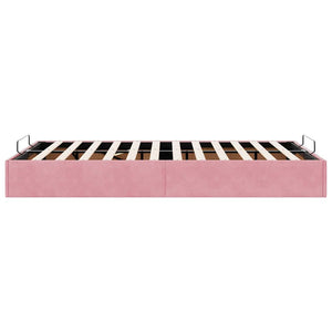 Struttura Letto Pouf Senza Materasso Rosa 120x190 cm Velluto 3310954