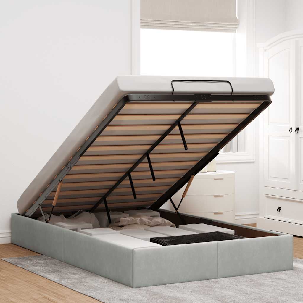 vidaXL Struttura Letto Pouf Senza Materasso 120x200 cm Velluto