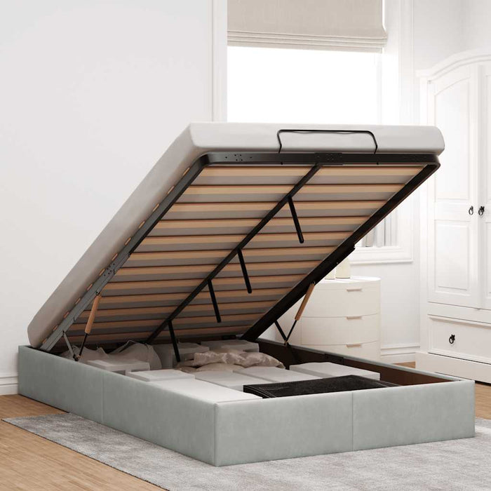 vidaXL Struttura Letto Pouf Senza Materasso 120x200 cm Velluto