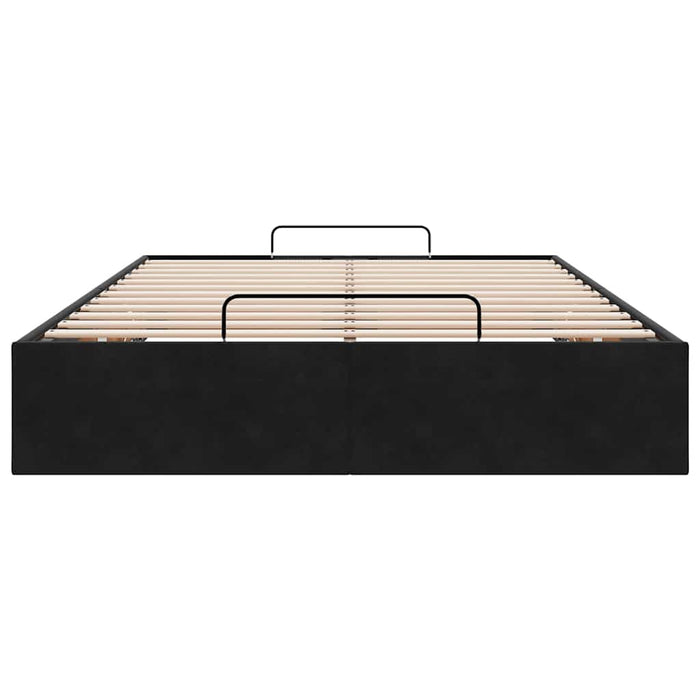 vidaXL Struttura Letto Pouf Senza Materasso Nero 120x200 cm Velluto