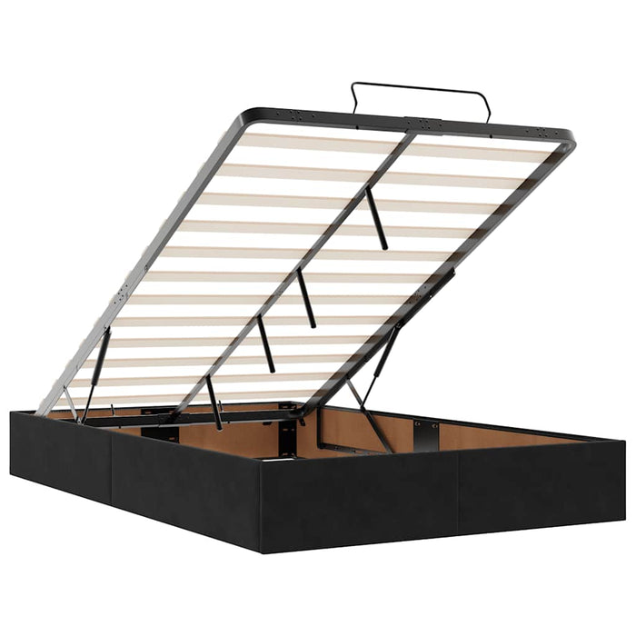 vidaXL Struttura Letto Pouf Senza Materasso Nero 120x200 cm Velluto