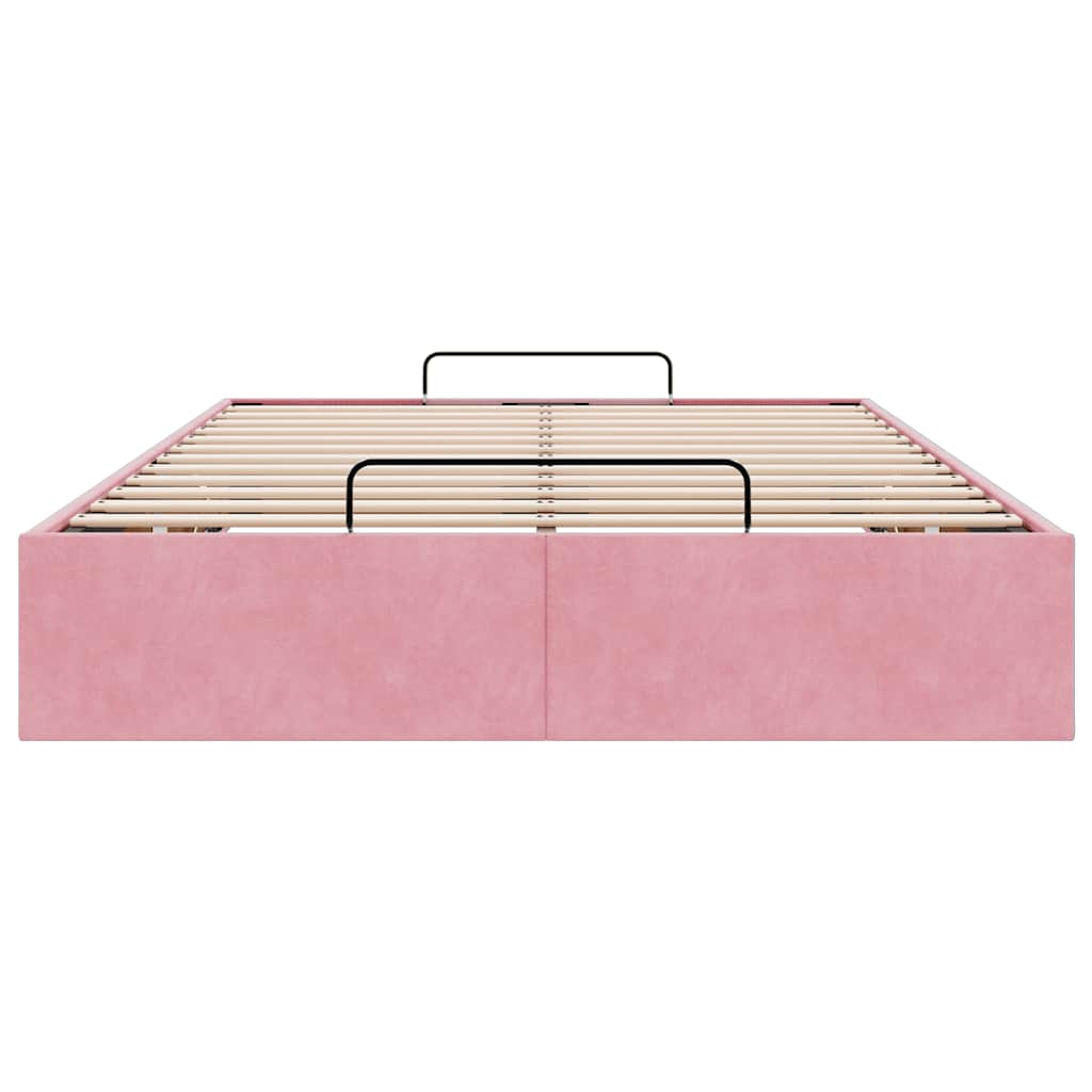 Struttura Letto Pouf Senza Materasso Rosa 120x200 cm Velluto 3310960