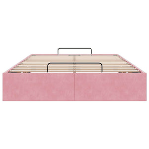 Struttura Letto Pouf Senza Materasso Rosa 120x200 cm Velluto 3310960