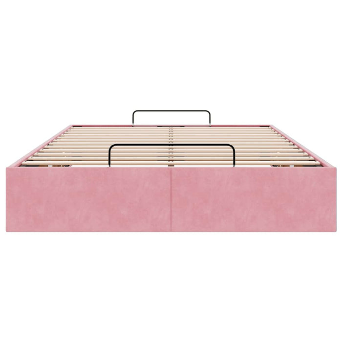 Struttura Letto Pouf Senza Materasso Rosa 120x200 cm Velluto 3310960