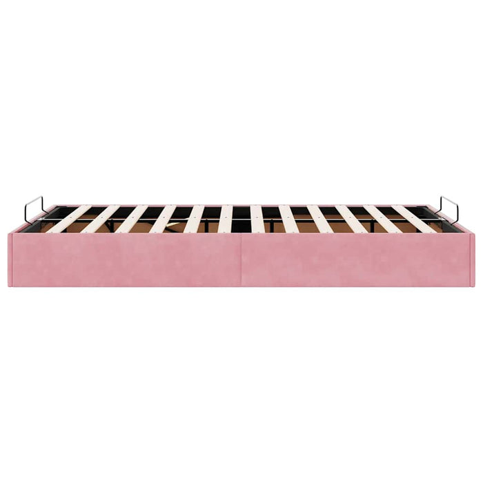 Struttura Letto Pouf Senza Materasso Rosa 120x200 cm Velluto 3310960
