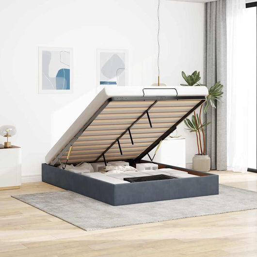 vidaXL Struttura Letto Pouf Senza Materasso 140x190 cm Velluto