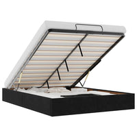 Struttura Letto Pouf senza Materasso Nero 140x190 cm in Velluto 3310963