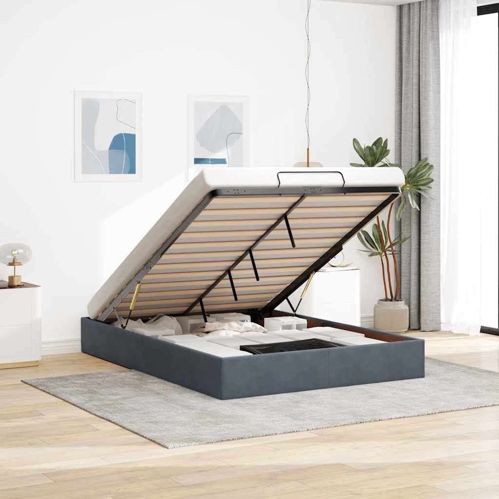 vidaXL Struttura Letto Pouf senza Materasso 140x200 cm in Velluto